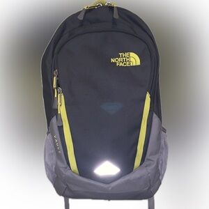 North Face Vault Gray Neon Yellow Men's Lightweight Backpack Bookbag Travel Tote